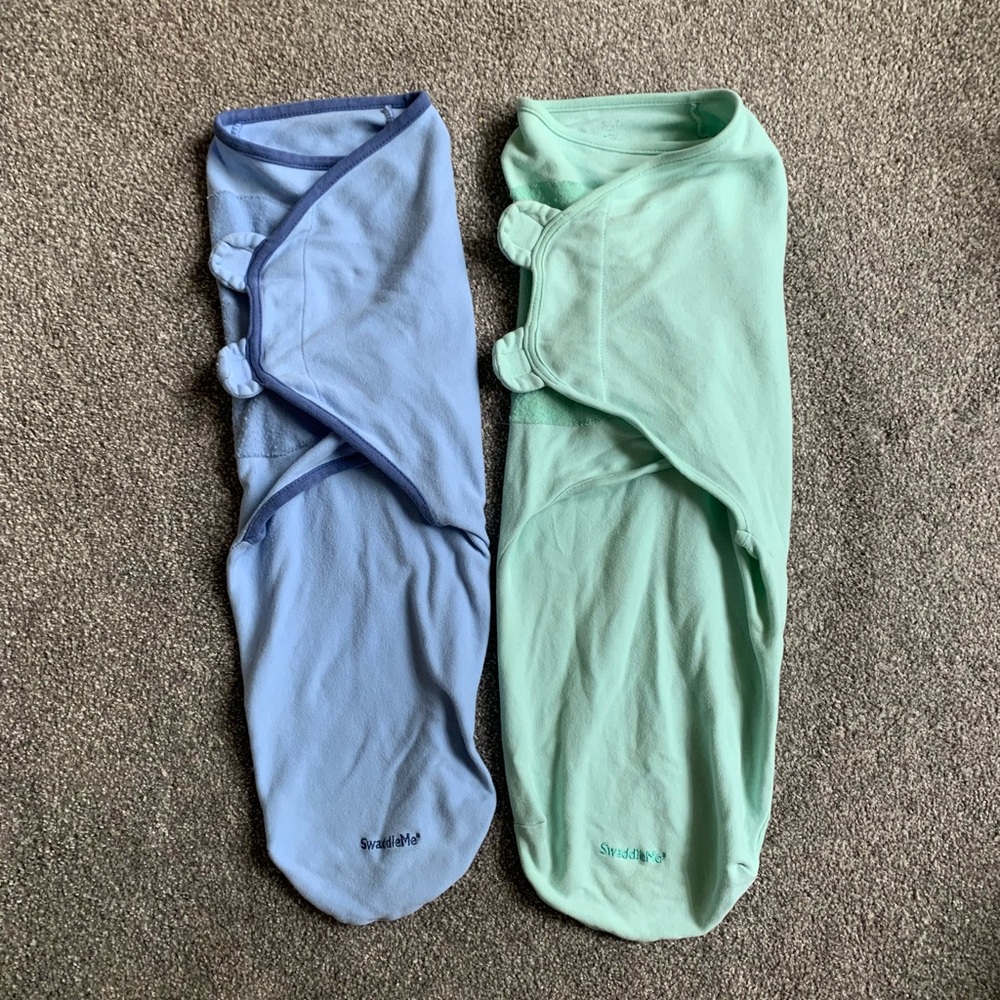 Blue and Green SwaddleMe Swaddles size Large